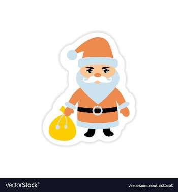 Paper sticker on white background santa claus vector image