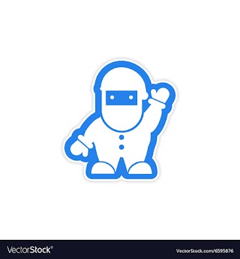 Paper sticker on white background Santa Claus vector image