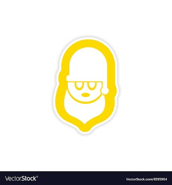 Paper sticker on white background Santa Claus vector image