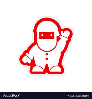 Paper sticker on white background Santa Claus vector image