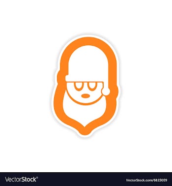 Paper sticker on white background Santa Claus vector image