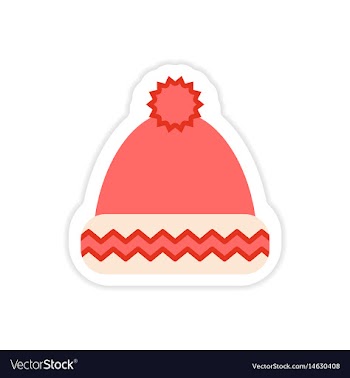 Paper sticker on white background santa hat vector image