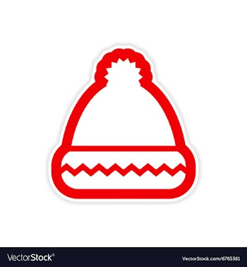 Paper sticker on white background Santa hat vector image