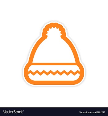 Paper sticker on white background Santa hat vector image