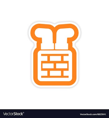 Paper sticker on white background Santa in chimney vector image