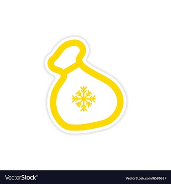 Paper sticker on white background Santa sack vector image