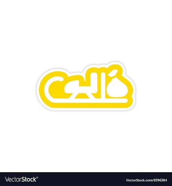 Paper sticker on white background Santa sleigh vector image