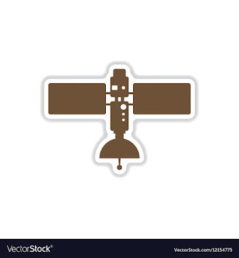 Paper sticker on white background satellites vector image