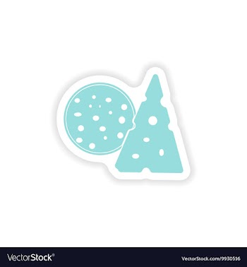 Paper sticker on white background sausage cheese vector image