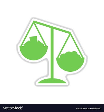 Paper sticker on white background scales money vector image