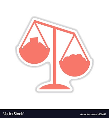 Paper sticker on white background scales money vector image
