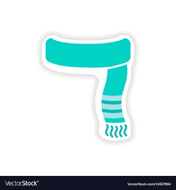 Paper sticker on white background scarf vector image