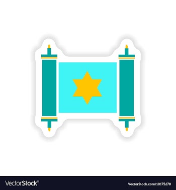 Paper sticker on white background scroll Torah vector image