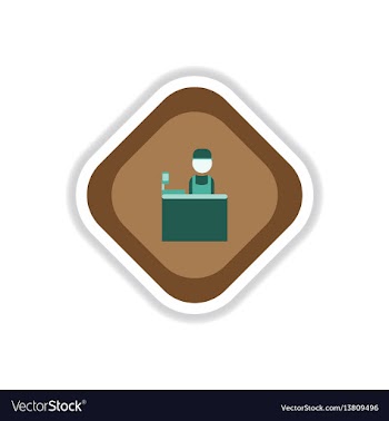 Paper sticker on white background seller of movie vector image