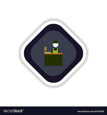 Paper sticker on white background seller of movie vector image
