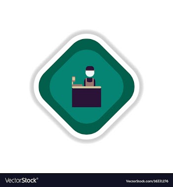 Paper sticker on white background seller of movie vector image