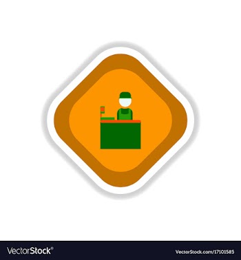 Paper sticker on white background seller of movie vector image