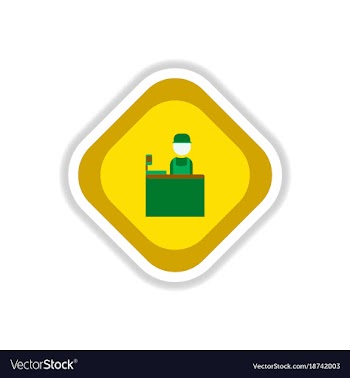Paper sticker on white background seller of movie vector image