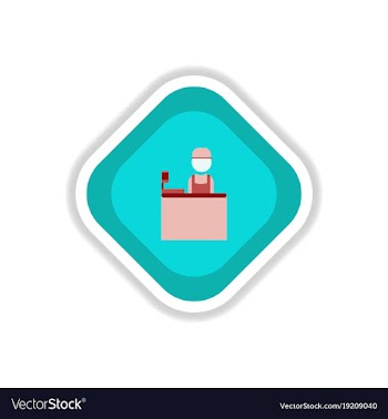 Paper sticker on white background seller of movie vector image