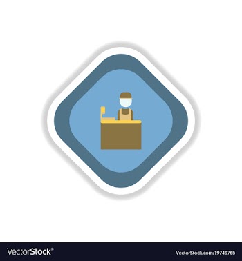 Paper sticker on white background seller of movie vector image