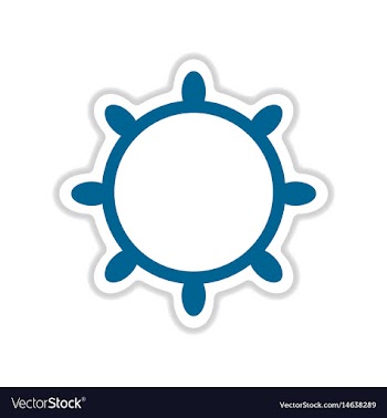 Paper sticker on white background ship steering vector image