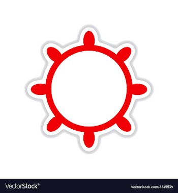 Paper sticker on white background ship steering vector image