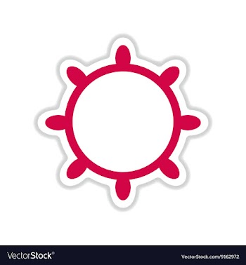 Paper sticker on white background ship steering vector image