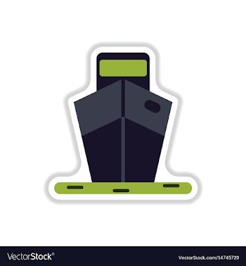 Paper sticker on white background ship vector image