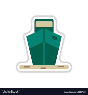 Paper sticker on white background ship vector image