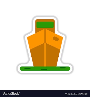 Paper sticker on white background ship vector image