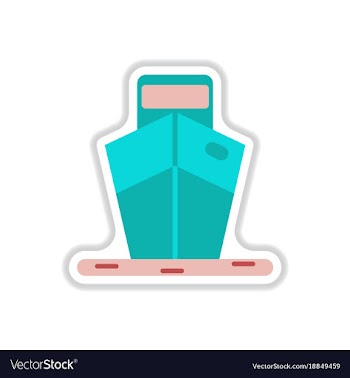 Paper sticker on white background ship vector image