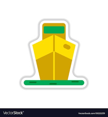 Paper sticker on white background ship vector image