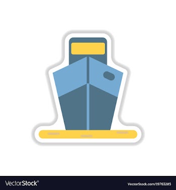 Paper sticker on white background ship vector image