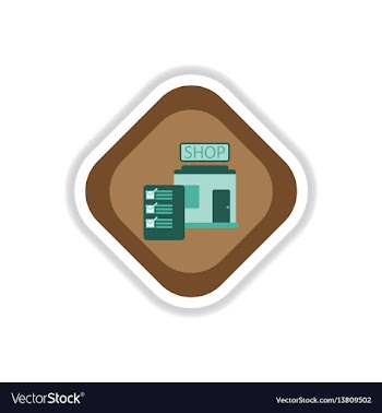 Paper sticker on white background shop form vector image