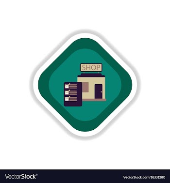 Paper sticker on white background shop form vector image