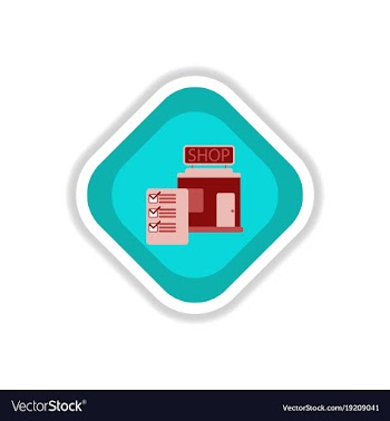 Paper sticker on white background shop form vector image
