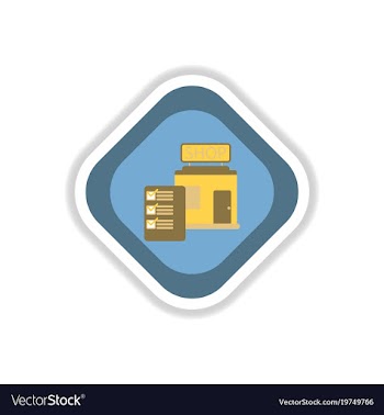 Paper sticker on white background shop form vector image