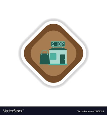 Paper sticker on white background shop package vector image