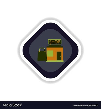 Paper sticker on white background shop package vector image