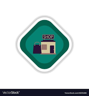 Paper sticker on white background shop package vector image