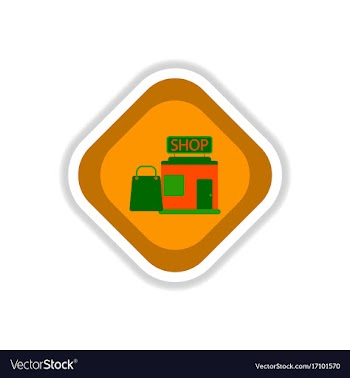 Paper sticker on white background shop package vector image
