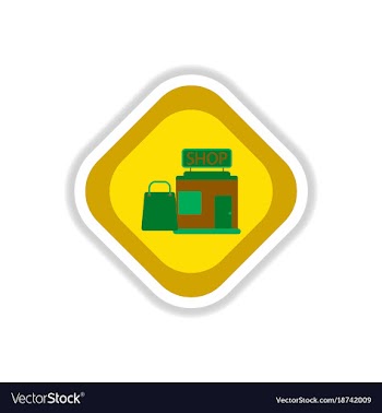 Paper sticker on white background shop package vector image