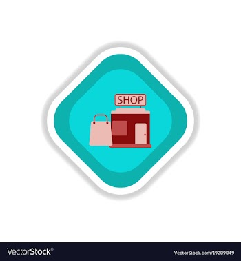 Paper sticker on white background shop package vector image