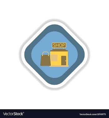 Paper sticker on white background shop package vector image
