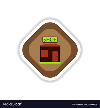 Paper sticker on white background shop vector image