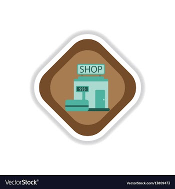 Paper sticker on white background shop vector image