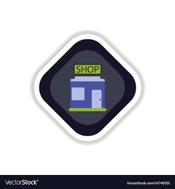 Paper sticker on white background shop vector image