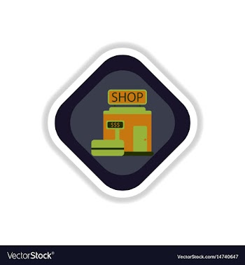Paper sticker on white background shop vector image