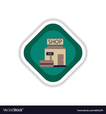Paper sticker on white background shop vector image