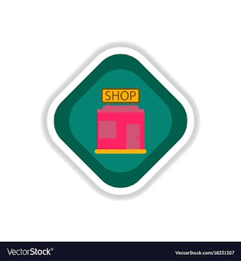 Paper sticker on white background shop vector image